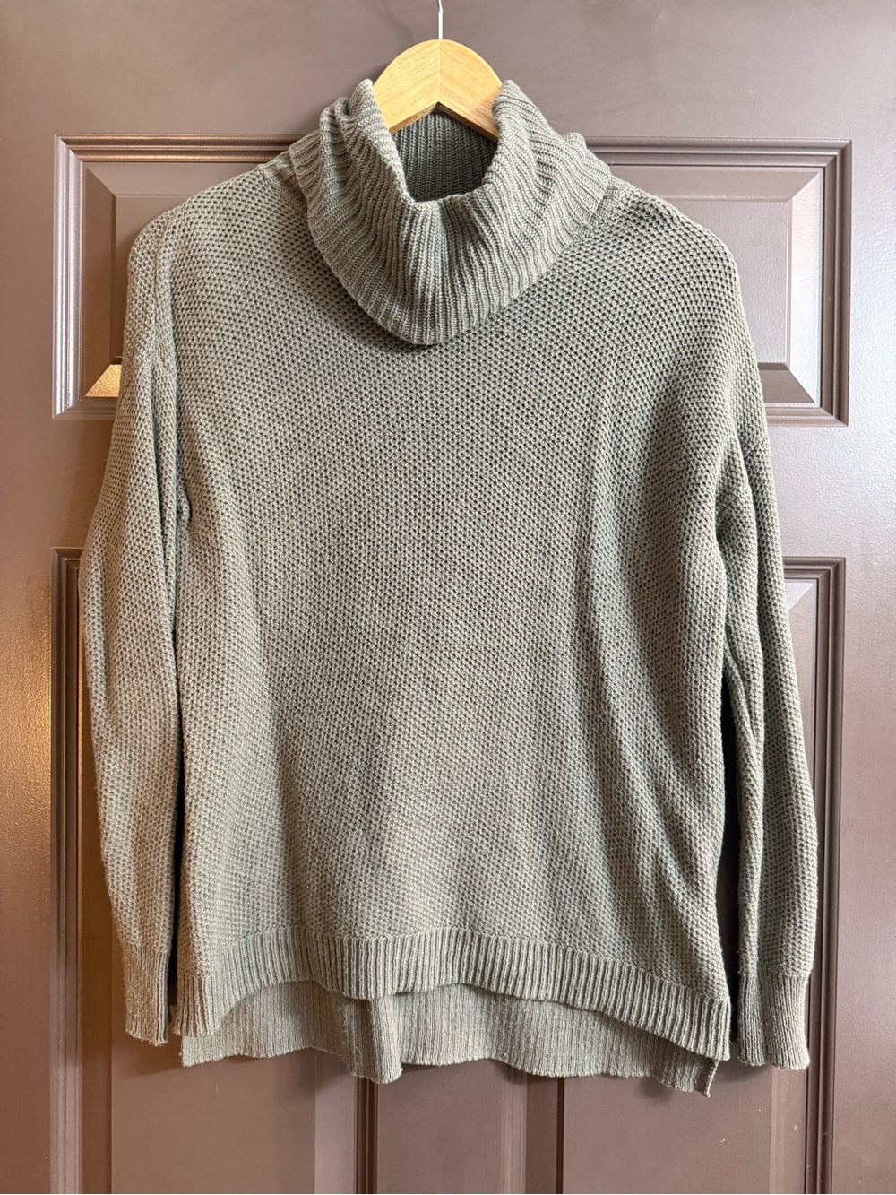 Madewell Olive Green Ribbed Turtleneck Sweater